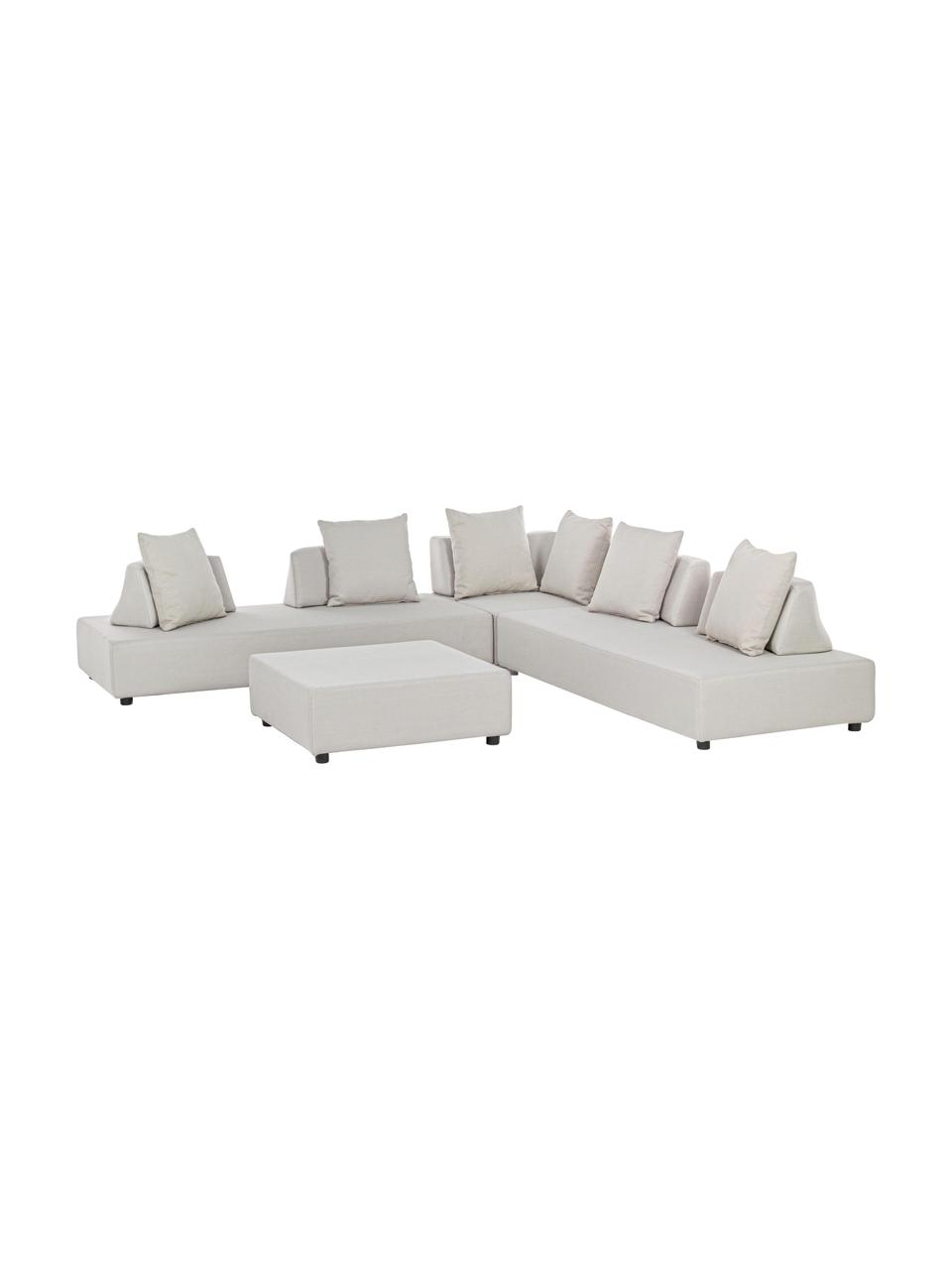 Set lounge modular para exterior Piper, 4 pzas., Tapizado: olefina (100% polipropile, Estructura: aluminio galvanizado en c, Arena, Set de diferentes tamaños