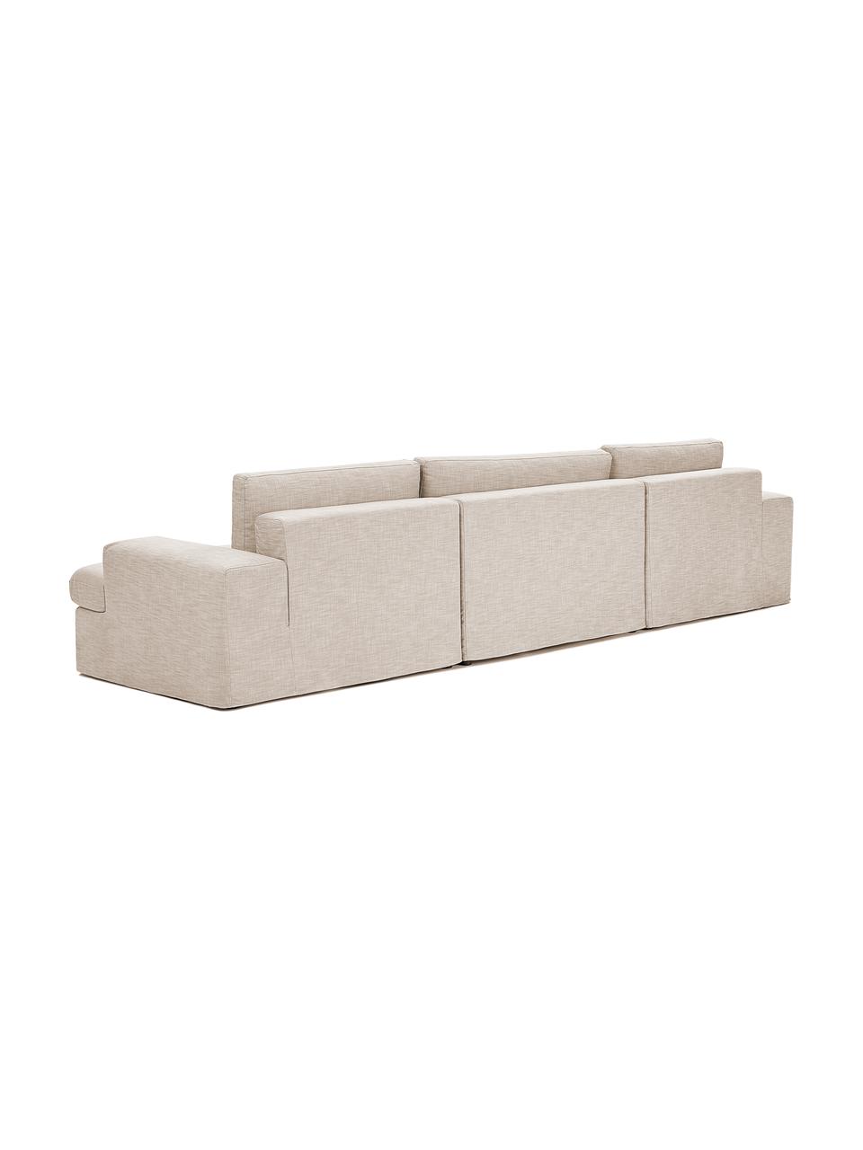 Modulares Sofa Russell (4-Sitzer) mit abnehmbaren Bezügen, Bezug: 100% Baumwolle Der strapa, Gestell: Massives Kiefernholz FSC-, Webstoff Beige, B 309 x T 103 cm