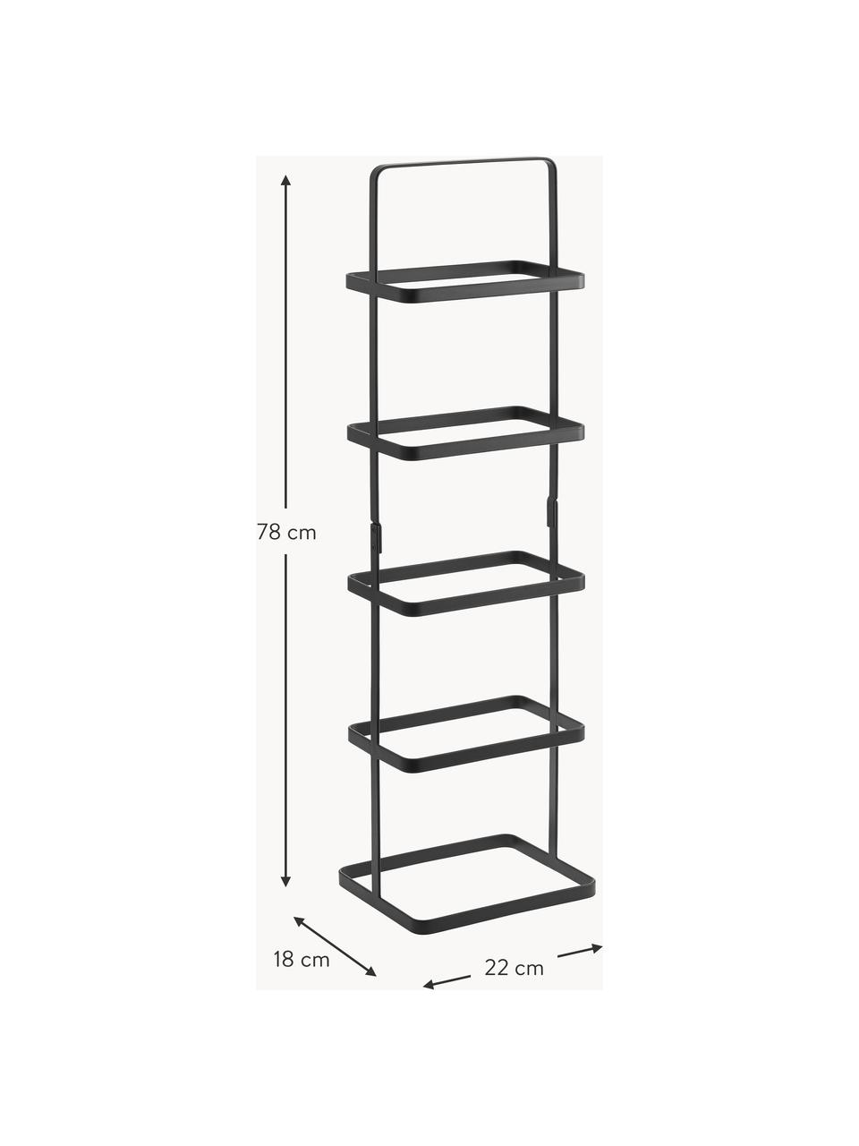 Botník z kovu Tower, Ocel s práškovým nástřikem, Černá, Š 22 cm, V 78 cm