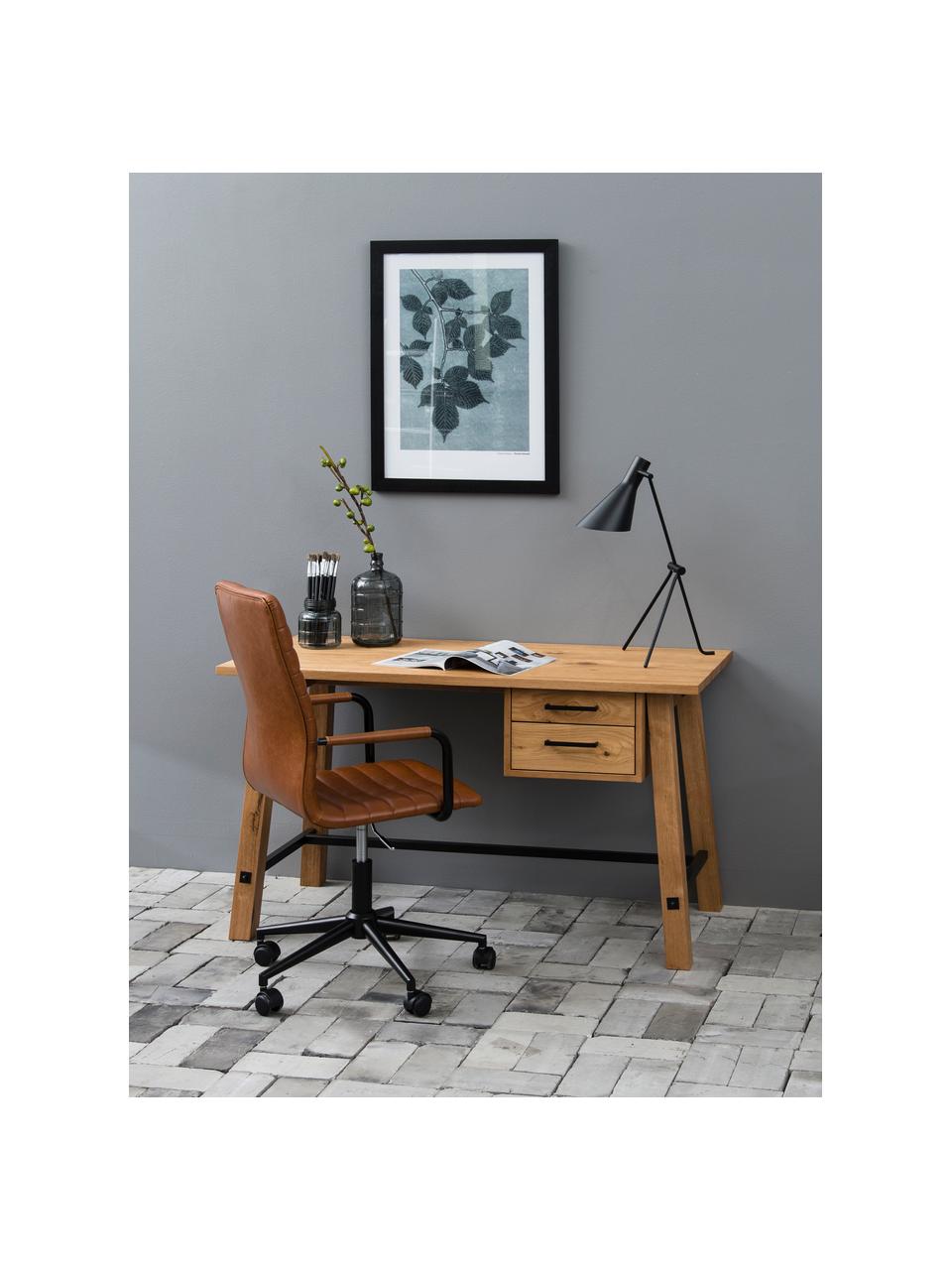 Kancelářské otočné křeslo z imitace kůže Winslow, výškově nastavitelné, Koňak, Š 45 cm, H 58 cm