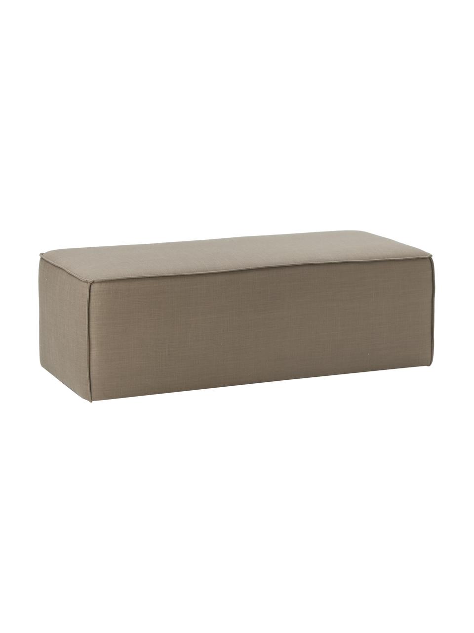 Panca imbottita Sanja, Rivestimento: 84% viscosa, 16% lino Il , Struttura: legno di pino massiccio, , Gambe: plastica, Tessuto taupe, Larg. 122 x Prof. 54 cm