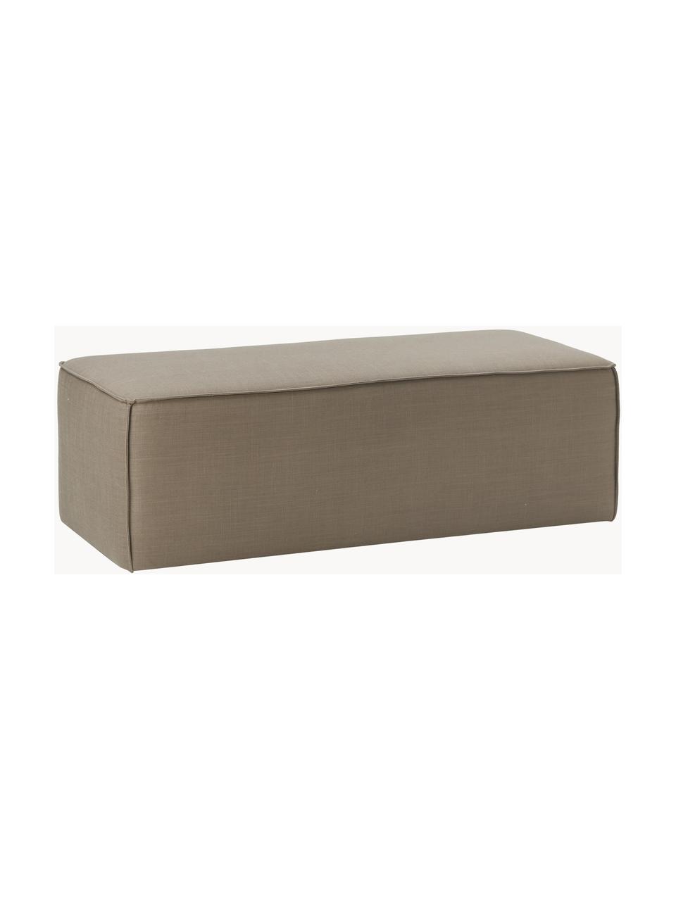 Ławka tapicerowana Sanja, Tapicerka: 84% wiskoza, 16% len Dzię, Stelaż: lite drewno sosnowe, skle, Nogi: tworzywo sztuczne, Taupe tkanina, S 122 x G 54 cm