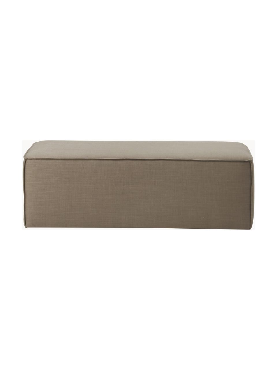 Polsterbank Sanja, Bezug: 84% Viskose, 16% Leinen D, Gestell: Massives Kiefernholz, Spe, Beine: Kunststoff Dieses Produkt, Webstoff Taupe, B 122 x T 54 cm