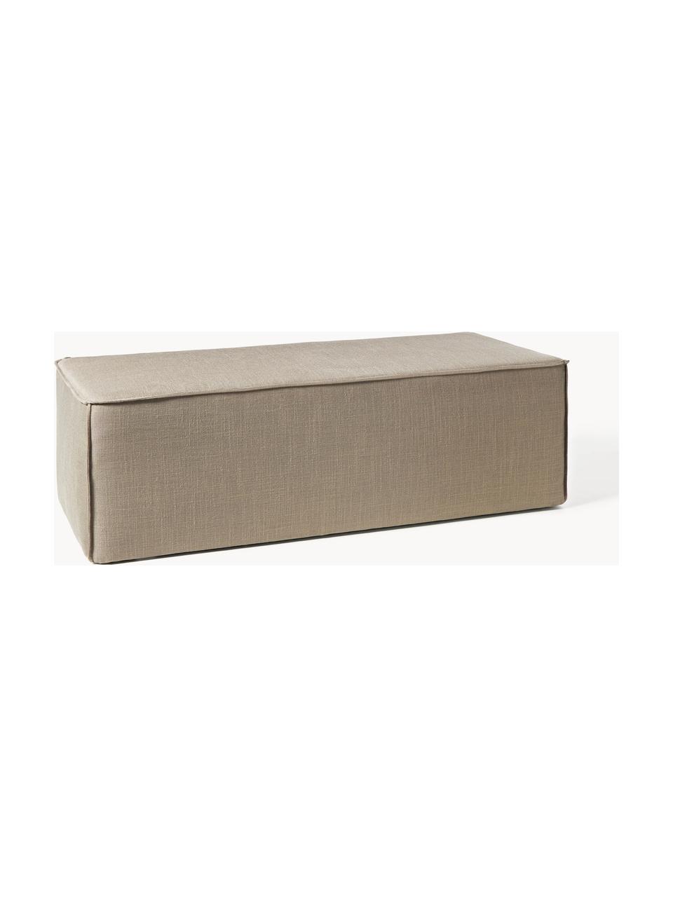 Polsterbank Sanja, Bezug: 84 % Viskose, 16 % Leinen, Gestell: Kiefernholz, Sperrholz, Beine: Kunststoff Dieses Produkt, Webstoff Taupe, B 122 x T 54 cm