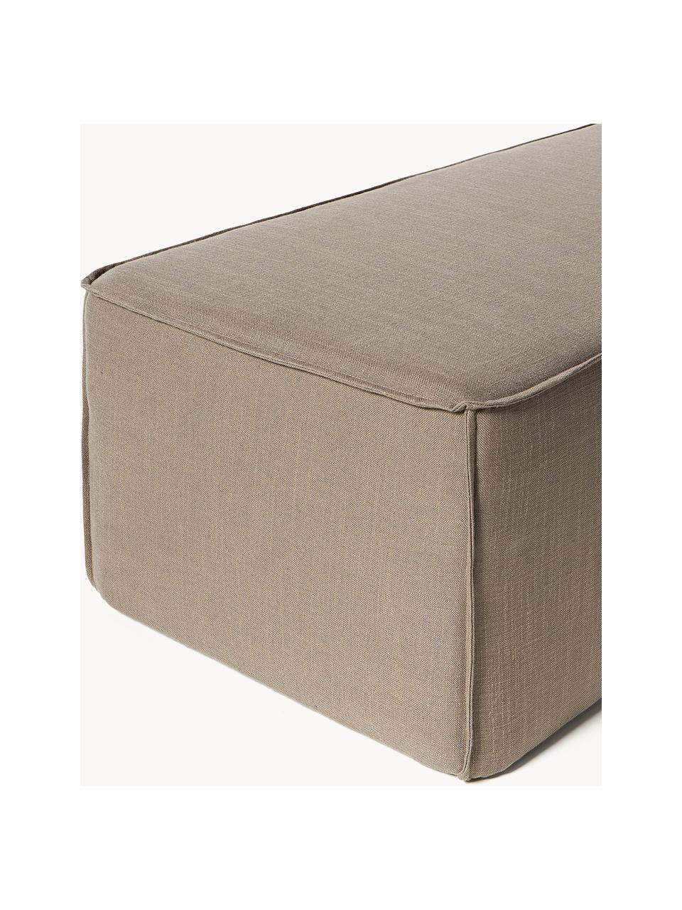 Polsterbank Sanja, Bezug: 84 % Viskose, 16 % Leinen, Gestell: Kiefernholz, Sperrholz, Beine: Kunststoff Dieses Produkt, Webstoff Taupe, B 122 x T 54 cm