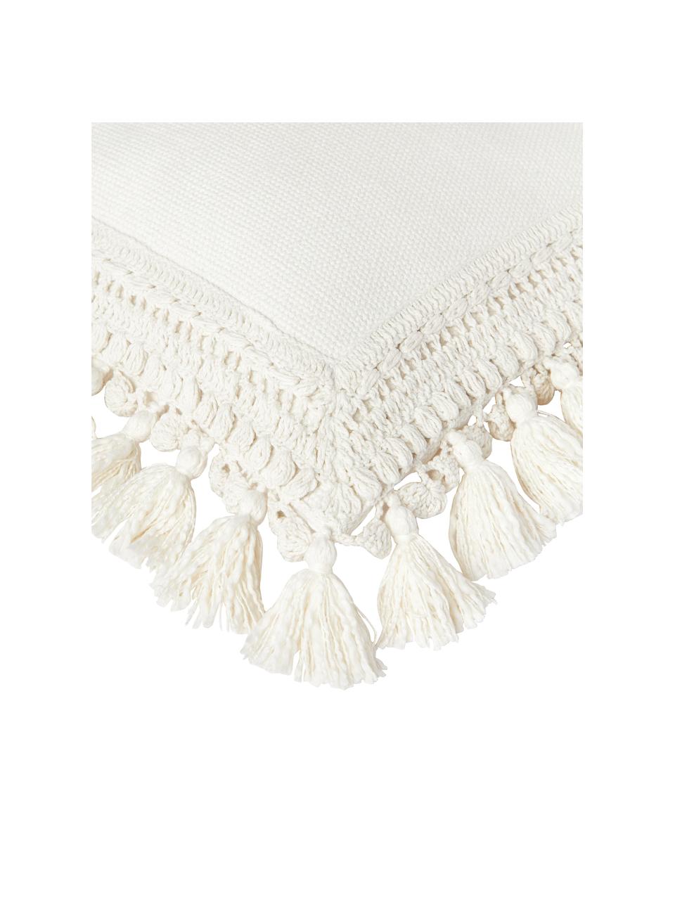 Bavlnený uterák so strapcami Adrian, Krémovobiela, Š 45 x D 45 cm