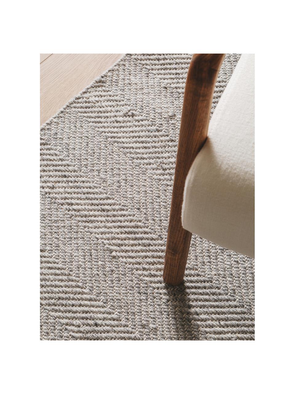 Tapis en laine tissé à la main avec franges Lars, 60 % laine, 20 % coton, 20 % polyester

Les tapis en laine peuvent perdre des fibres lors des premières semaines et des peluches peuvent se former, ce phénomène est naturel et diminue à mesure de votre usage et du temps, Grège, larg. 80 x long. 150 cm (taille XS)