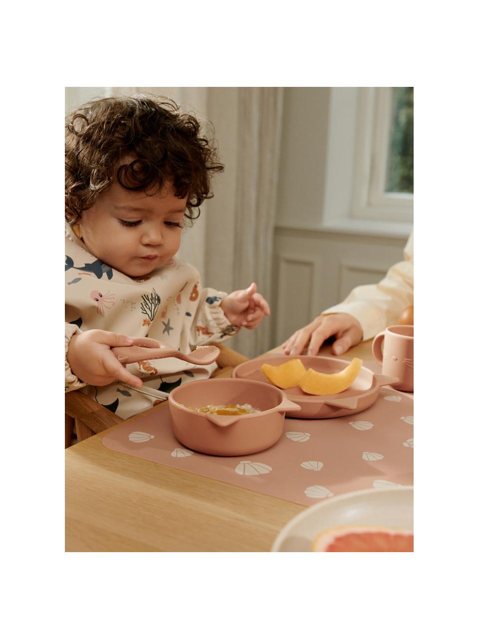 Service de table enfant Vivi, 4 élém., Silicone, Pêche, Lot de différentes tailles