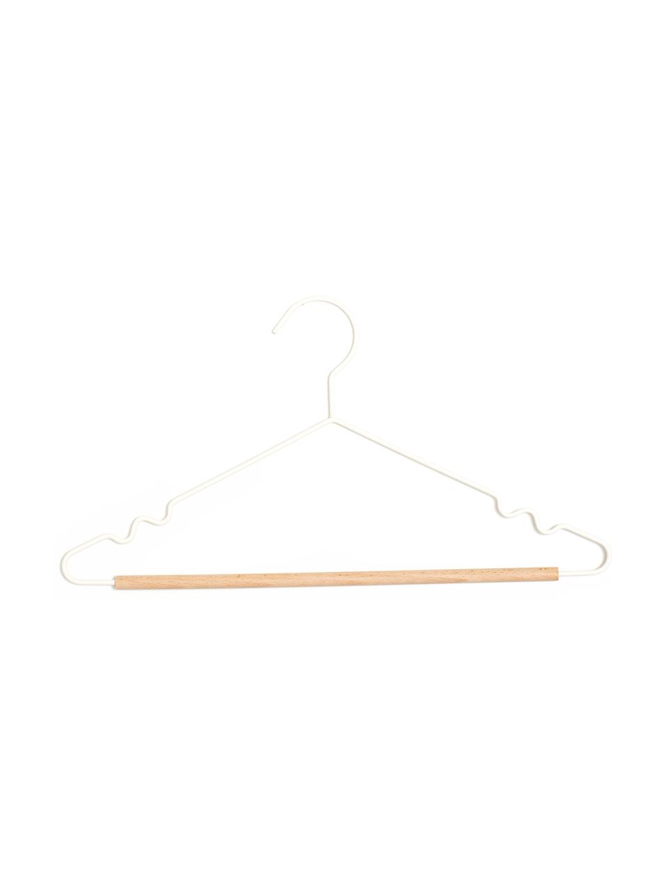 Cintres Adult Top, 10 pièces, Bois, acier, revêtement par poudre, Blanc, larg. 39 x haut. 20 cm