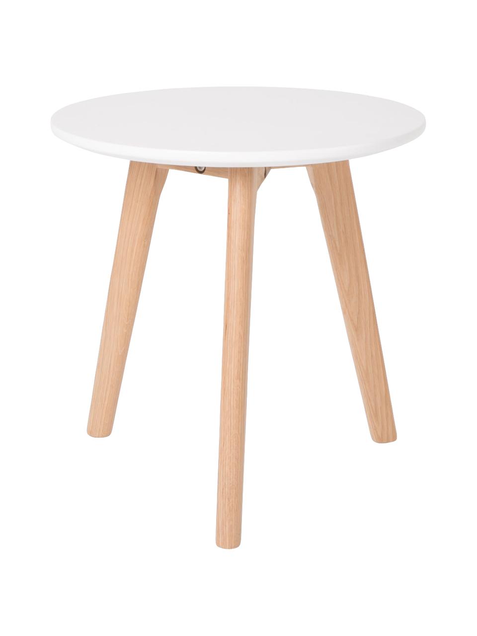 Bijzettafelsset Bodine in scandi design, 2-delig, Tafelblad: gelakt MDF, Wit, eikenhout, Set met verschillende formaten