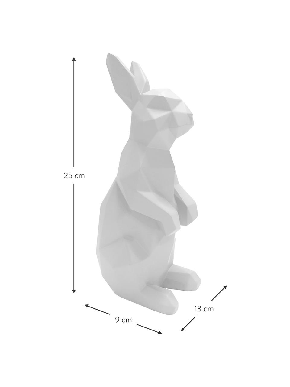 Veľká dekorácia Origami Bunny, Polymérová živica, Biela, Š 25 x V 13 cm
