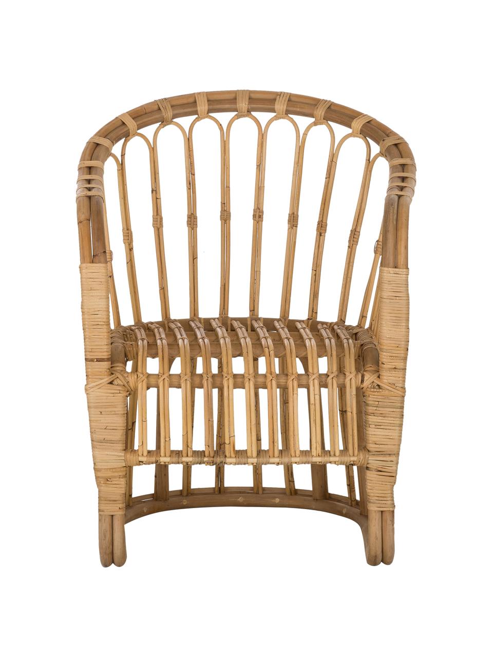 Rattan-Armlehnstuhl Palma, Rattan, Braun, B 60 x T 65 cm