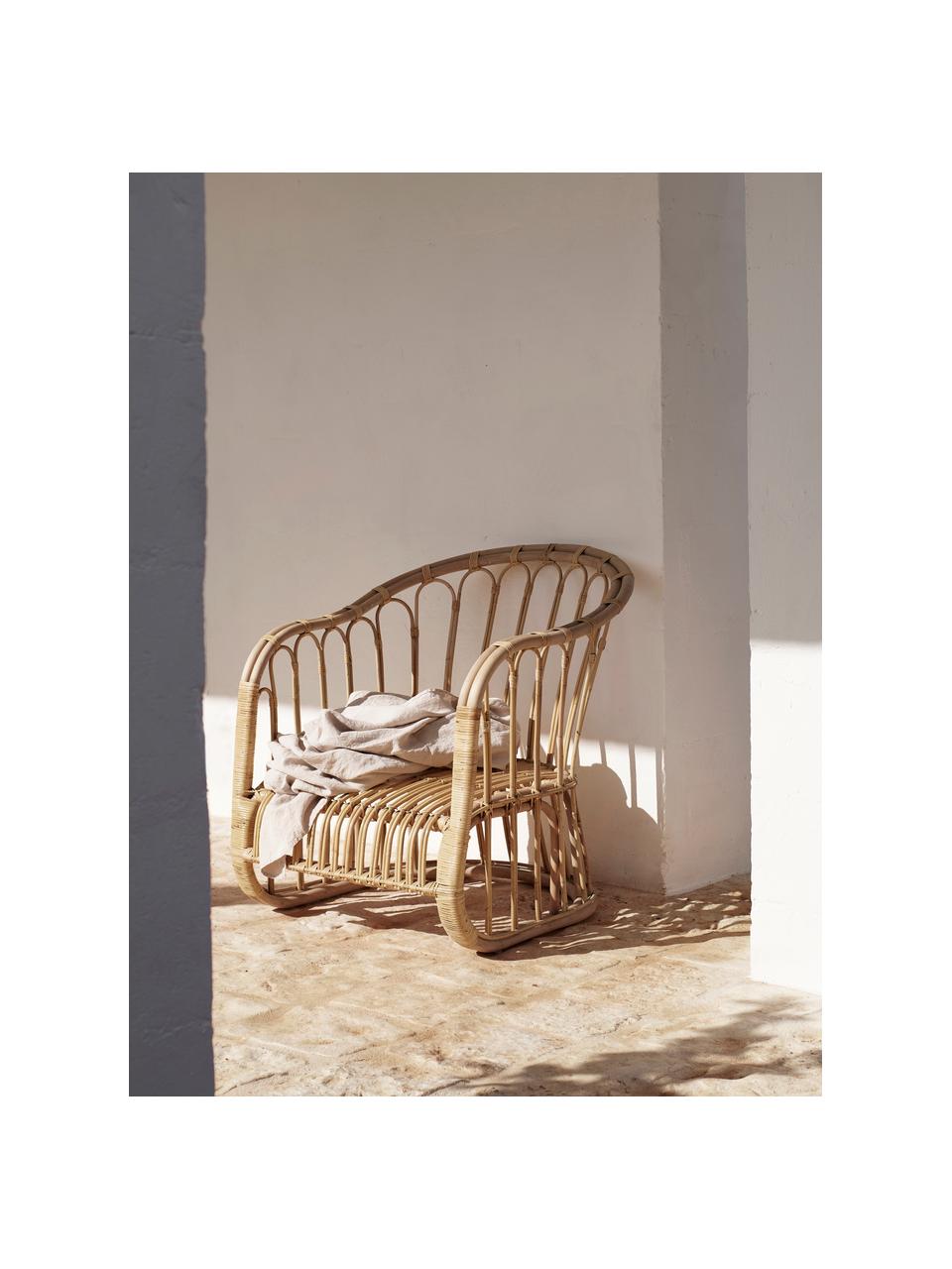 Fotel z rattanu Palma, Ratan, Brązowy, S 60 x G 65 cm