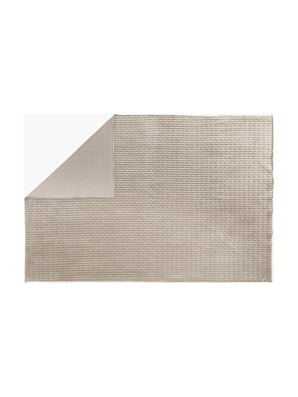 Gewatteerde bedsprei Tily van fluweel, 100% polyester, Beige, B 260 x L 260 cm (voor bedden tot 200 x 200)