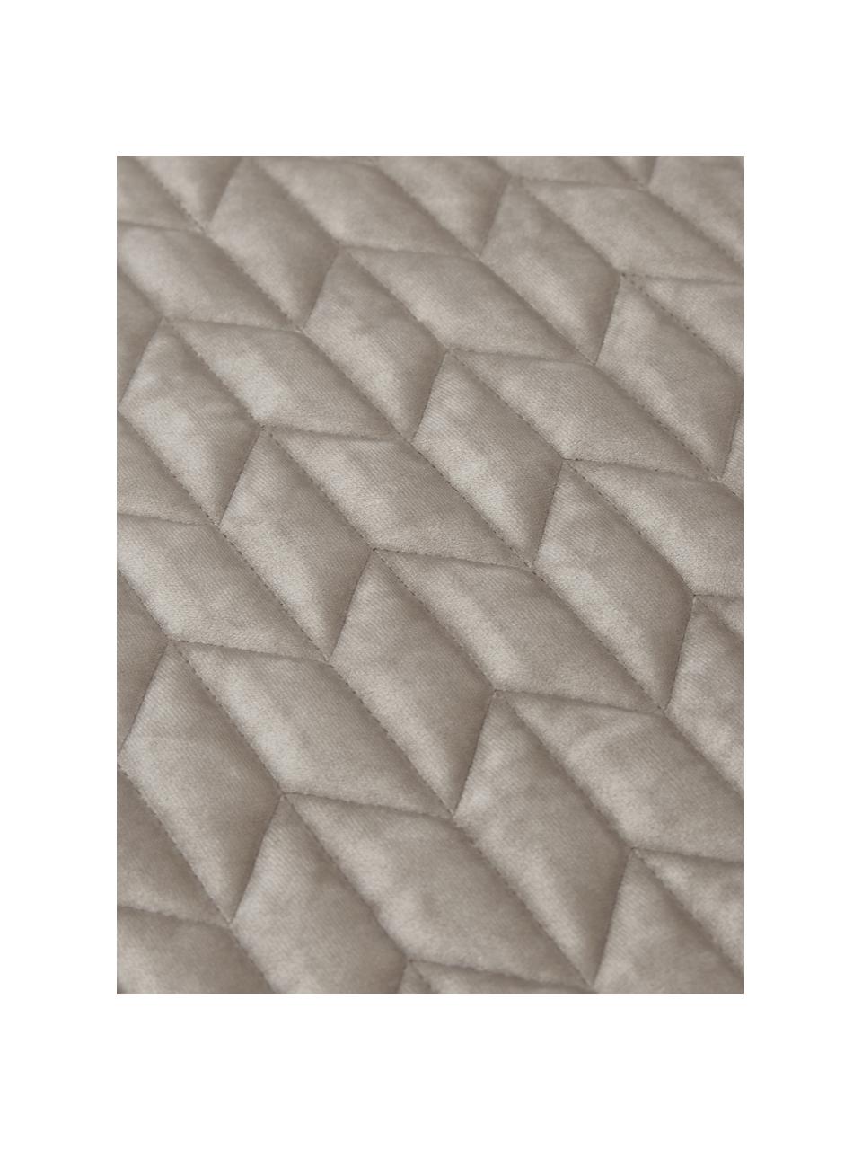 Copriletto trapuntato in velluto Tily, 100% poliestere, Beige, Larg. 260 x Lung. 260 cm (per letti da 160 x 200 cm)