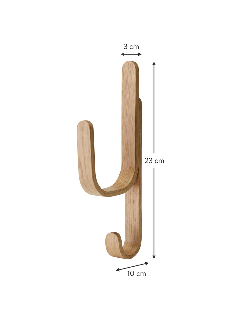 Colgador de madera de roble Woody, Madera de roble con certificado FSC, Madera de roble, An 3 x Al 23 cm