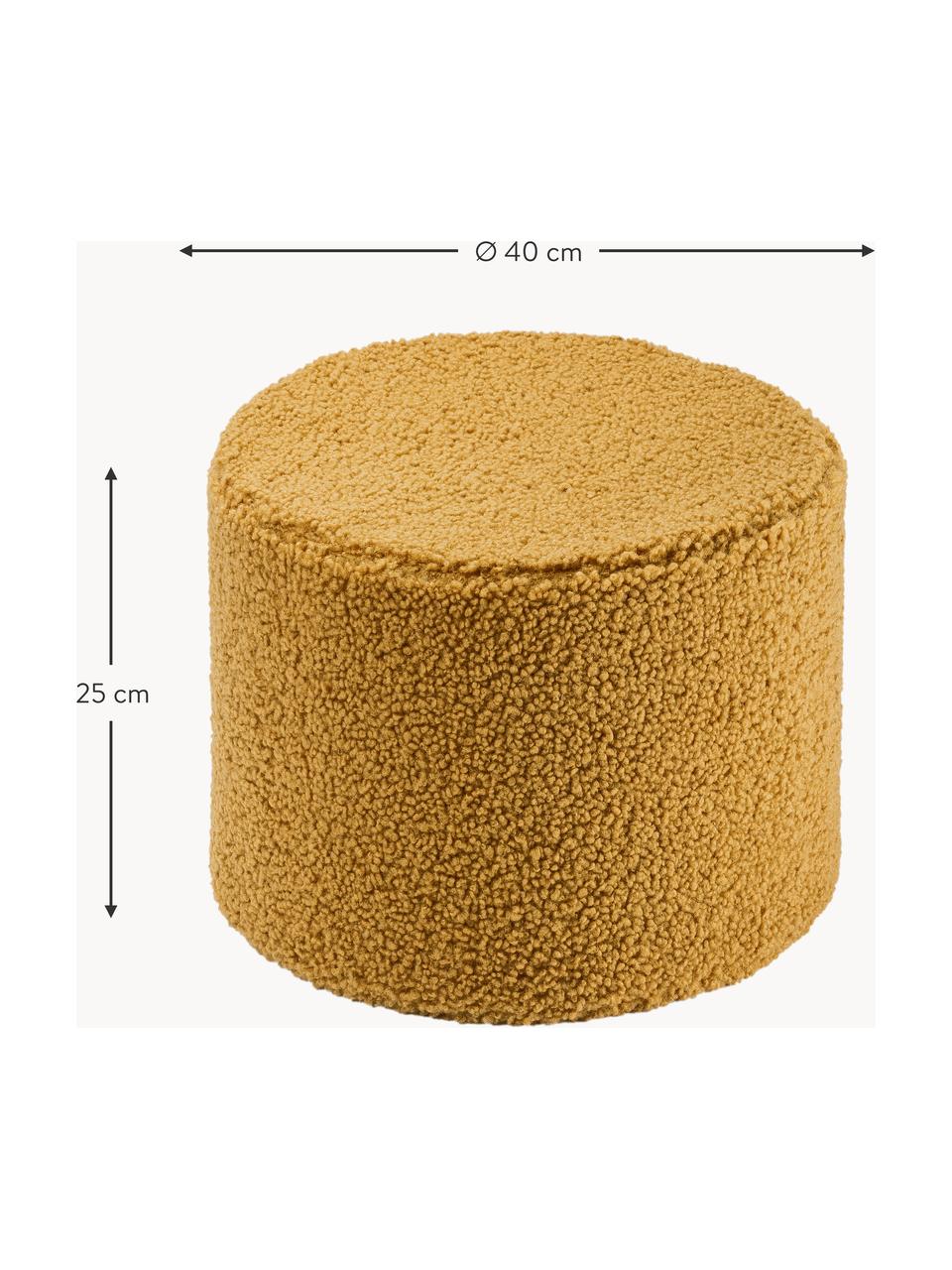 Kinder-Pouf Sugar aus Teddy, Ø 40 cm, Bezug: Teddy (100 % Polyester), Teddy Senfgelb, Ø 40 x H 25 cm