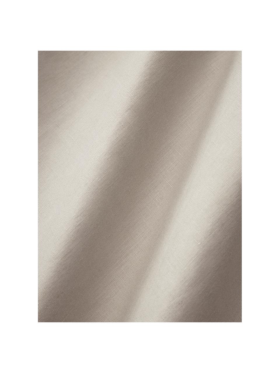 Drap-housse en lin délavé pour sommier tapissier Airy, Beige clair, larg. 90 x long. 200 cm, haut. 35 cm