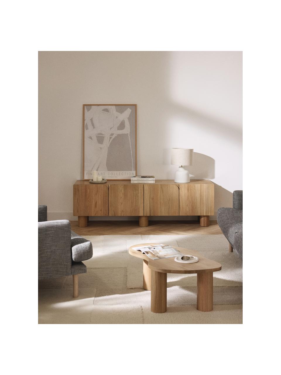 Mueble TV de madera de roble Cadi, Madera de roble aceitada, An 180 x Al 55 cm