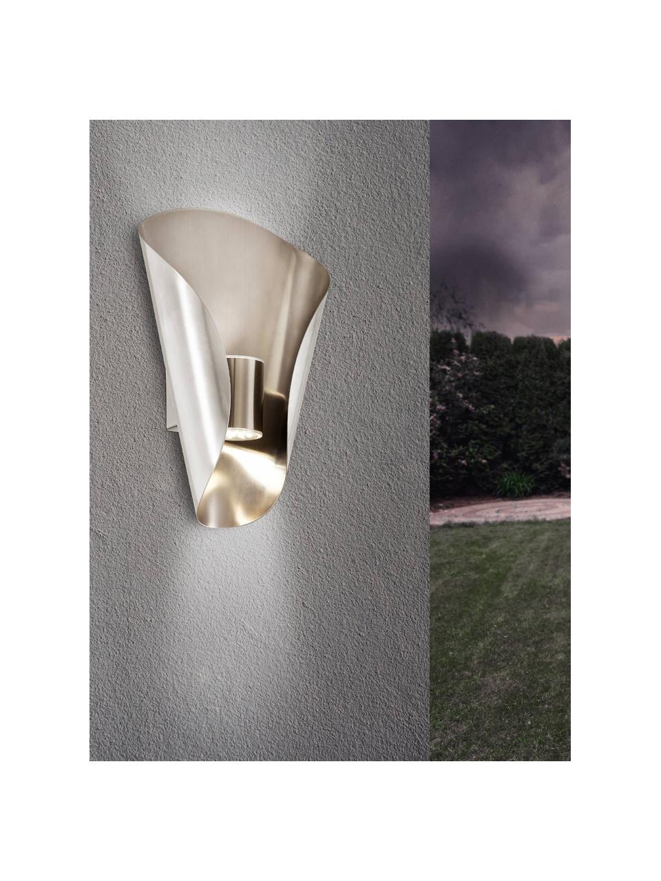 LED-Außenwandleuchte Bosaro, Edelstahl, Silberfarben, B 17 x H 27 cm