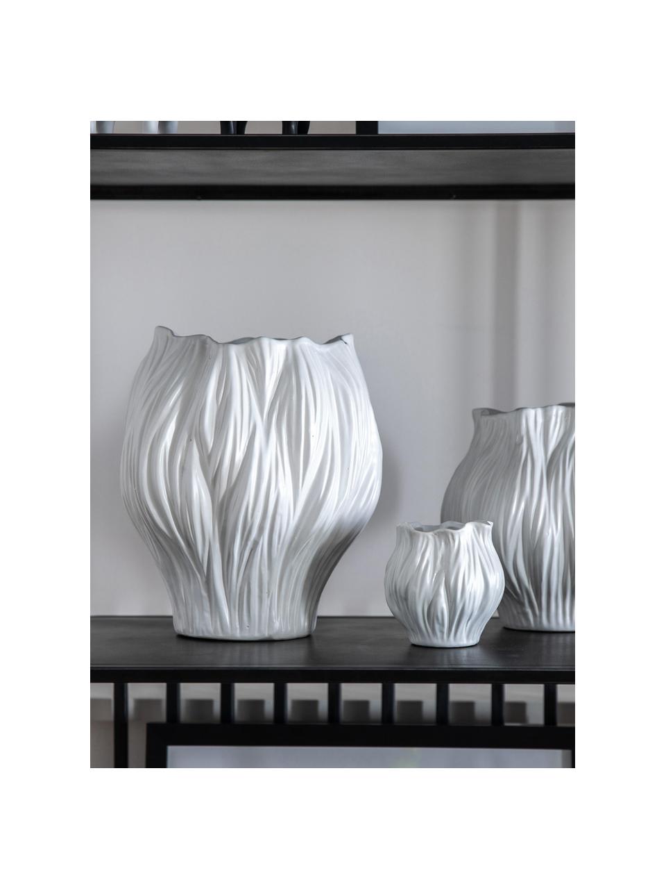 Vaso di design fatto a mano Flora, diverse misure, Gres, Bianco, Larg. 22 x Alt. 26 cm
