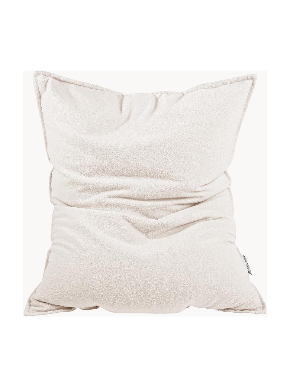 Bouclé-Sitzsack Woolly, Bezug: Bouclé (100 % Polyester) , Off White, B 125 x L 155 cm