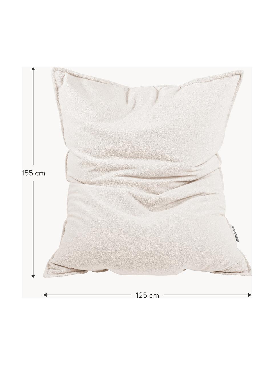 Bouclé-Sitzsack Woolly, Bezug: Bouclé (100 % Polyester) , Off White, B 125 x L 155 cm