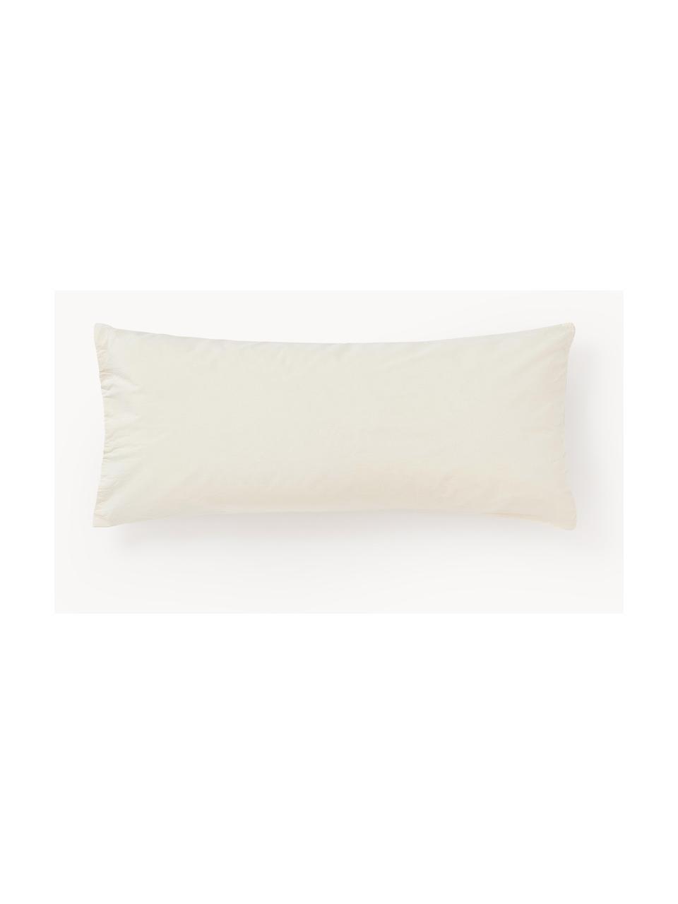 Funda de almohada de percal a rayas River, Parte superior: 85% algodón, 10% poliéste, Off White, An 45 x L 110 cm