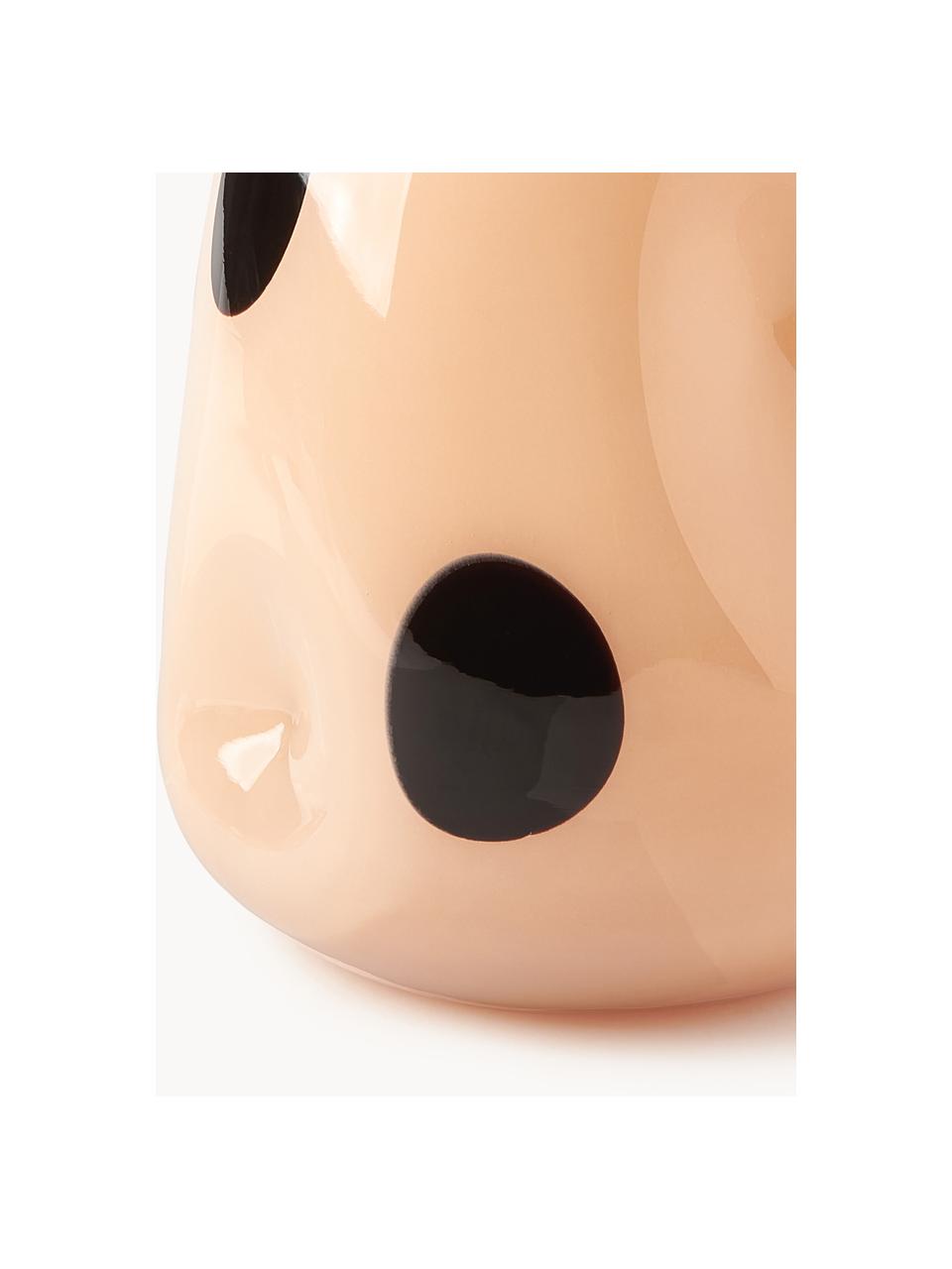 Glas-Vase Romilly, H 32 cm, Glas, Peach, Schwarz, Ø 21 x H 32 cm