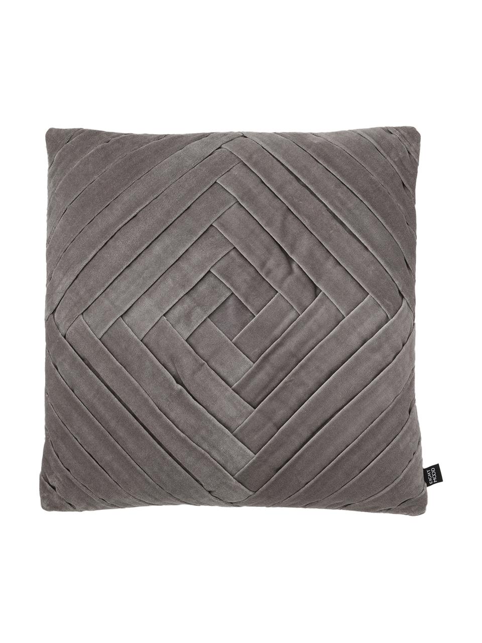 Coussin en velours gris foncé Marisa, Gris foncé