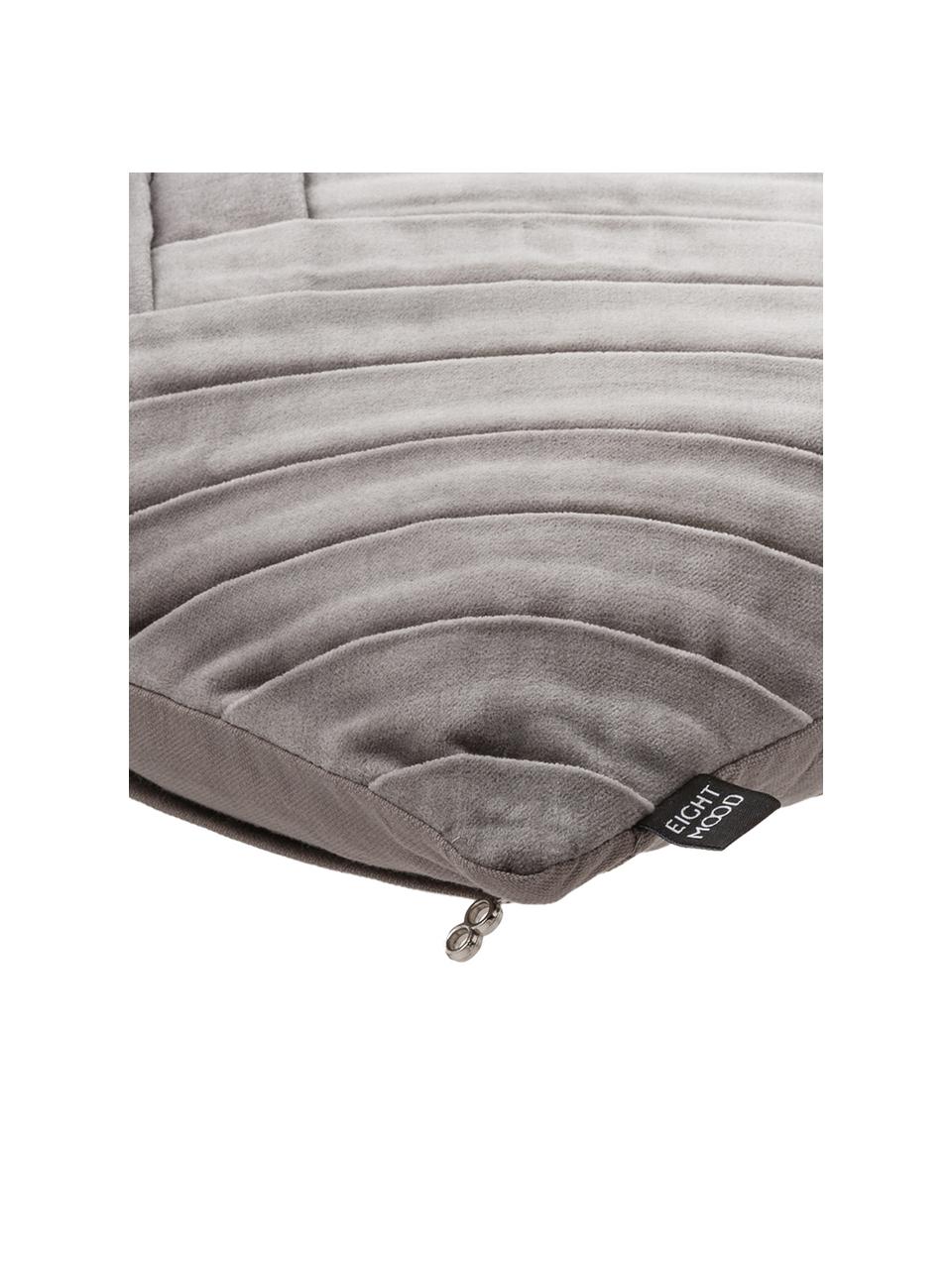 Cuscino in velluto Marisa, Rivestimento: 100% cotone, Grigio scuro, Larg. 45 x Lung. 45 cm