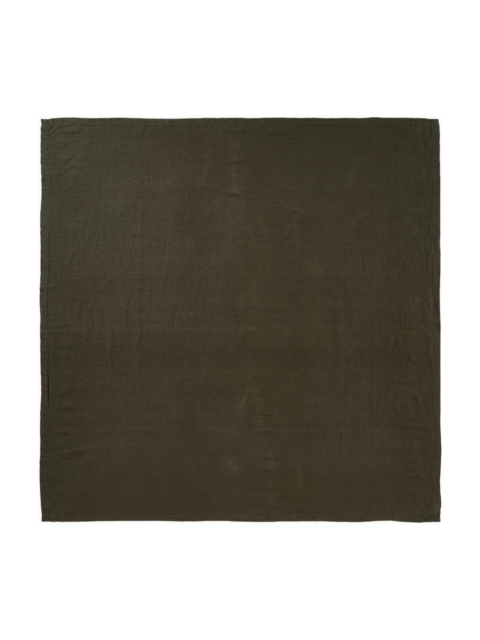 Nappe en lin Pembroke, 100 % pur lin, Vert, Pour 4 à 6 pers. (larg. 140 x long. 140 cm)