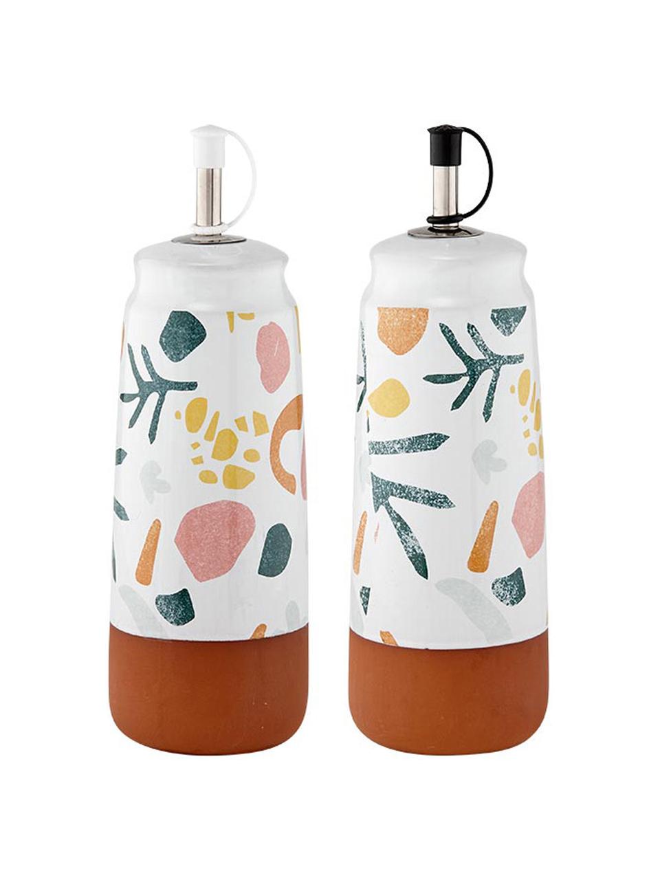 Distributeurs de vinaigre et huile Fresco, 2 élém., Blanc, multicolore