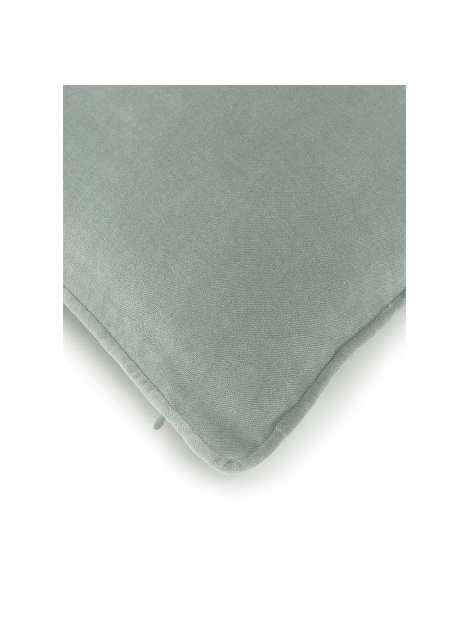 Sametový povlak na polštář Dana, 100% bavlněný samet, Šalvějově zelená, Š 40 cm, D 40 cm