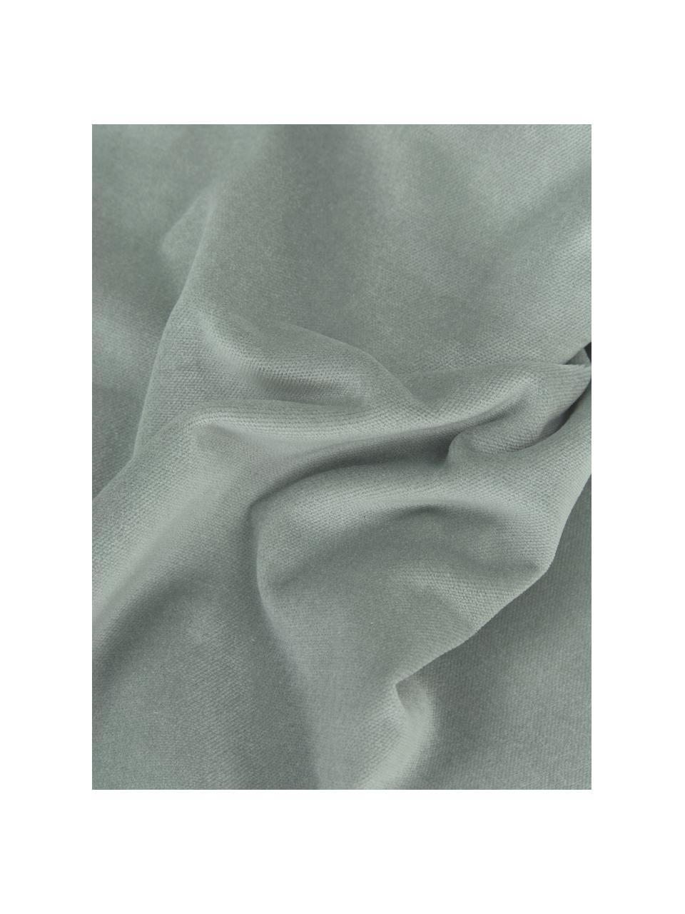 Poszewka na poduszkę z aksamitu Dana, 100% aksamit bawełniany, Szałwiowy zielony, S 40 x D 40 cm