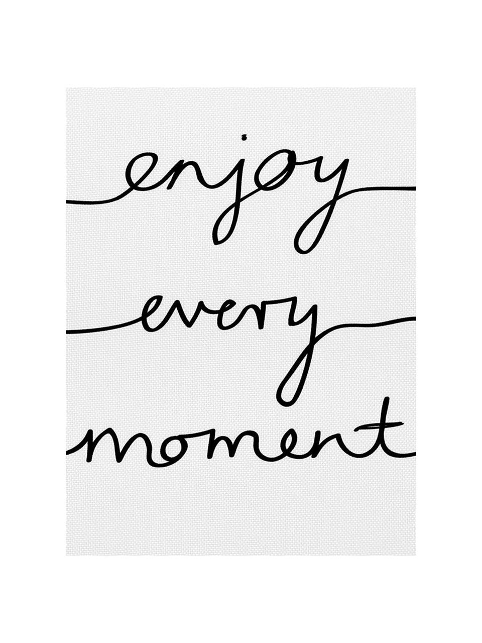 Tovaglietta americana Enjoy every Moment 4 pz, Poliestere, Bianco con macchie nere, Larg. 35 x Lung. 45 cm