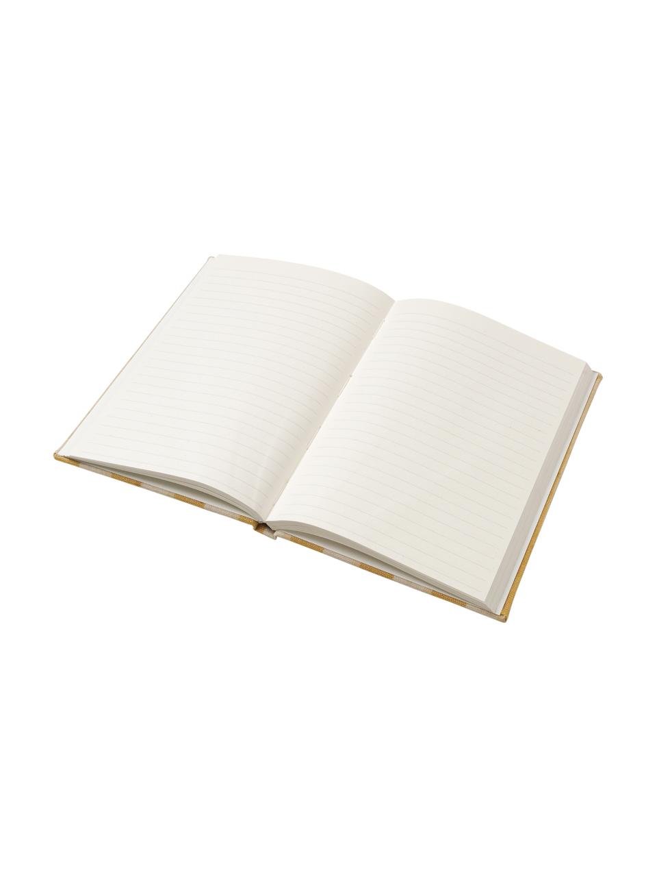 Carnet de notes Cleo, Jaune, beige, larg. 15 x haut. 21 cm