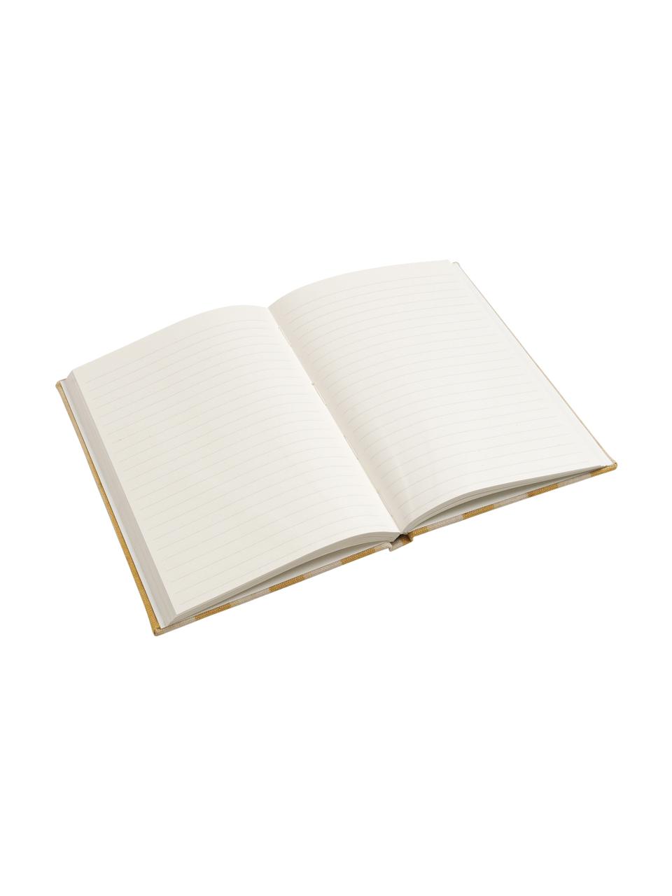 Carnet de notes Cleo, Jaune, beige, larg. 15 x haut. 21 cm