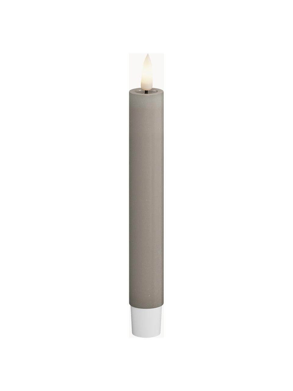 Ręcznie wykonana świeca stołowa LED Real Flame, W 15 cm, 2 szt., Tworzywo sztuczne, wosk z powłoką żywiczną, Greige, W 15 cm