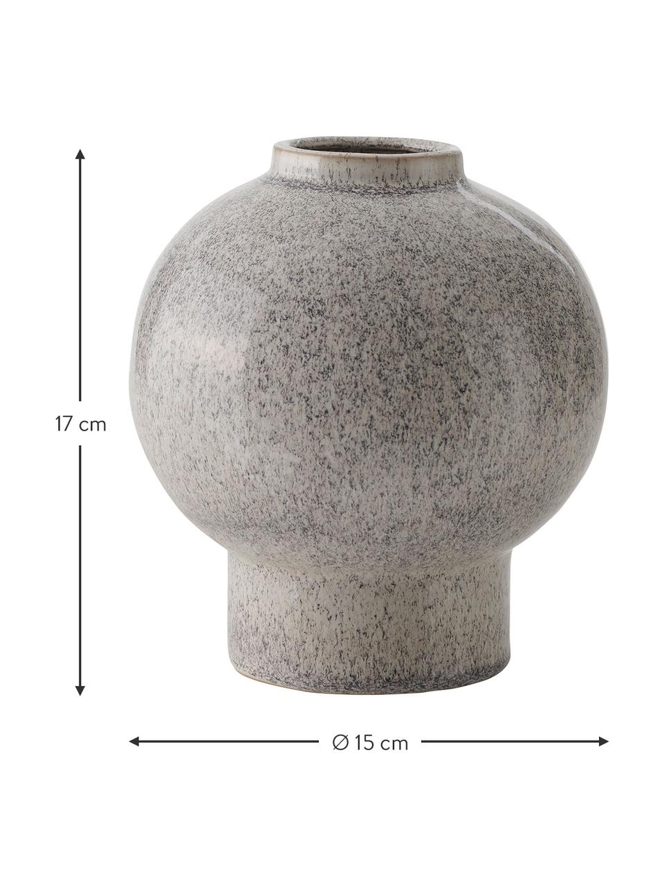 Vase grès cérame Stone, Grès cérame, Gris, Ø 15 x haut. 17 cm