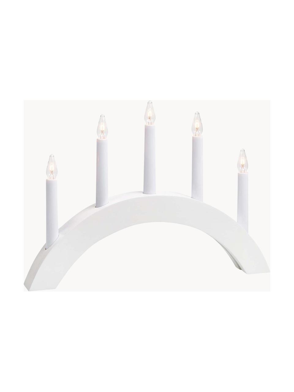 Candelabro Atle, con enchufe, Estructura: madera pintada, Blanco, An 40 x Al 28 cm