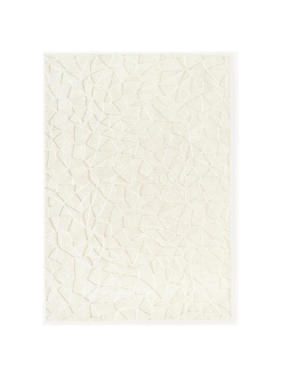 Tapis en laine tufté main Rory, Blanc crème, larg. 160 x long. 230 cm (taille M)