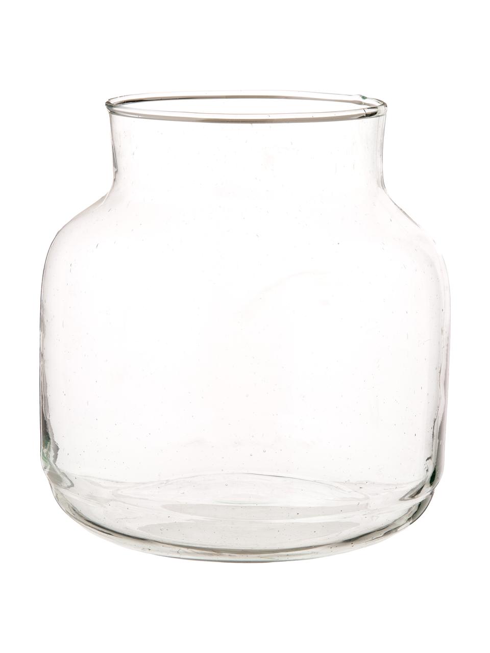 Jarrón de vidrio reciclado soplado artesanalmente Dona, Vidrio reciclado, Transparente, Ø 22 x Al 23 cm