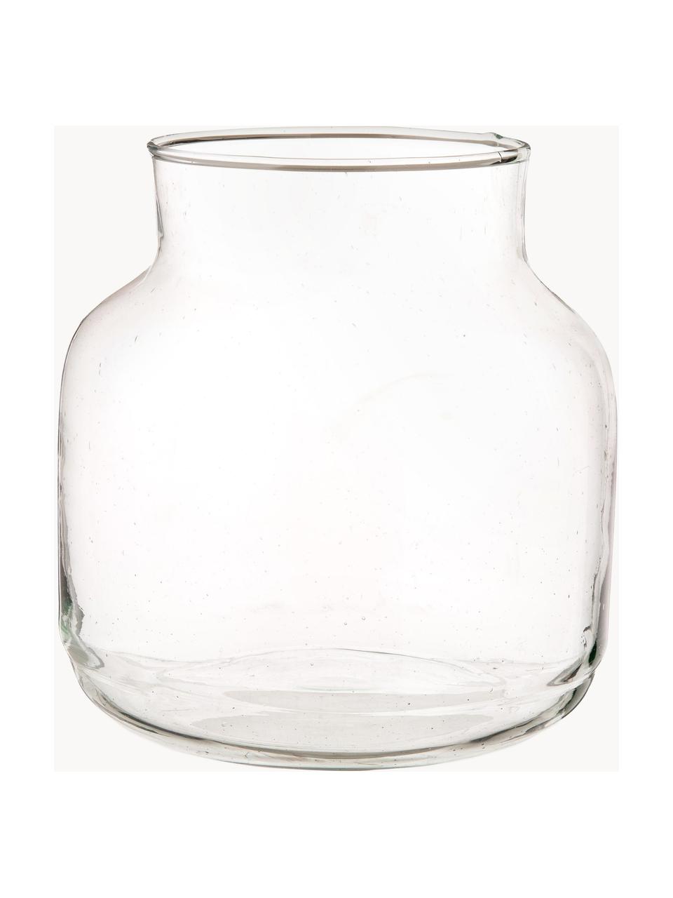 Ručne fúkaná váza z recyklovaného skla Dona, V 23 cm, Recyklované sklo, Priesvitná, Ø 22 x V 23 cm