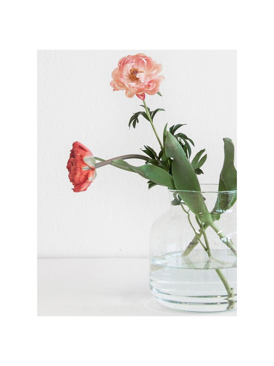 Mundgeblasene Vase Dona aus recyceltem Glas, H 23 cm, Recyceltes Glas, Transparent, Ø 22 x H 23 cm