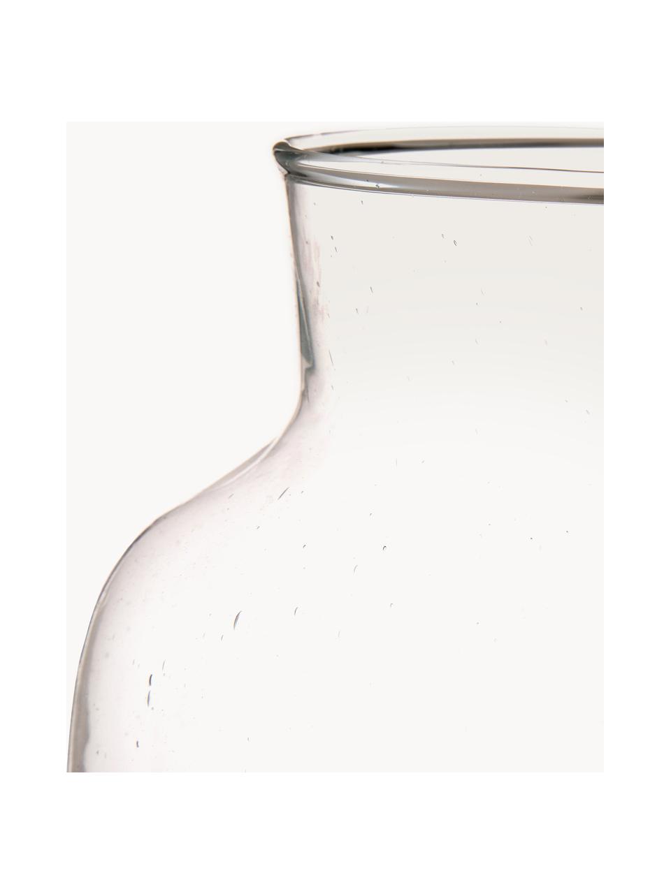 Mondgeblazen vaas Dona van gerecycled glas, H 23 cm, Gerecycled glas, Transparant, Ø 22 x H 23 cm