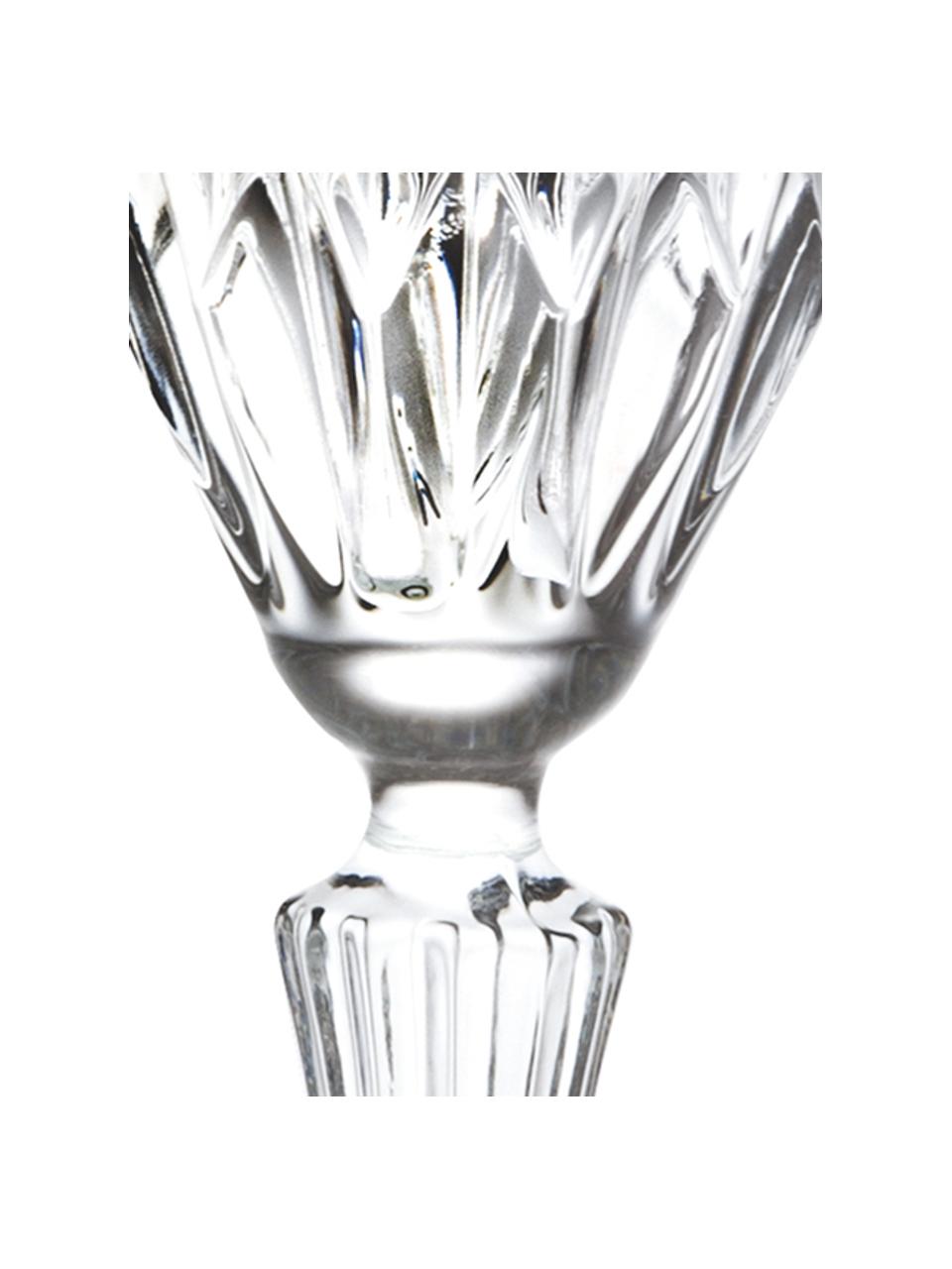 Kristall-Sektgläser Adagio mit Relief, 6 Stück, Kristallglas, Transparent, Ø 8 x H 25 cm, 180 ml