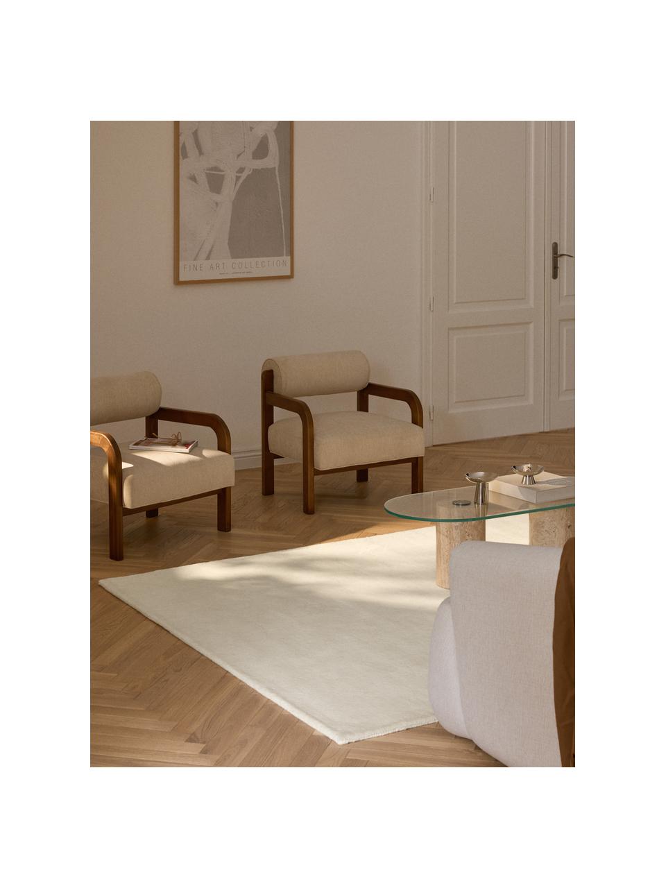 Tapis en laine tissé à la main Zayne, Blanc cassé, larg. 80 x long. 150 cm (taille XS)