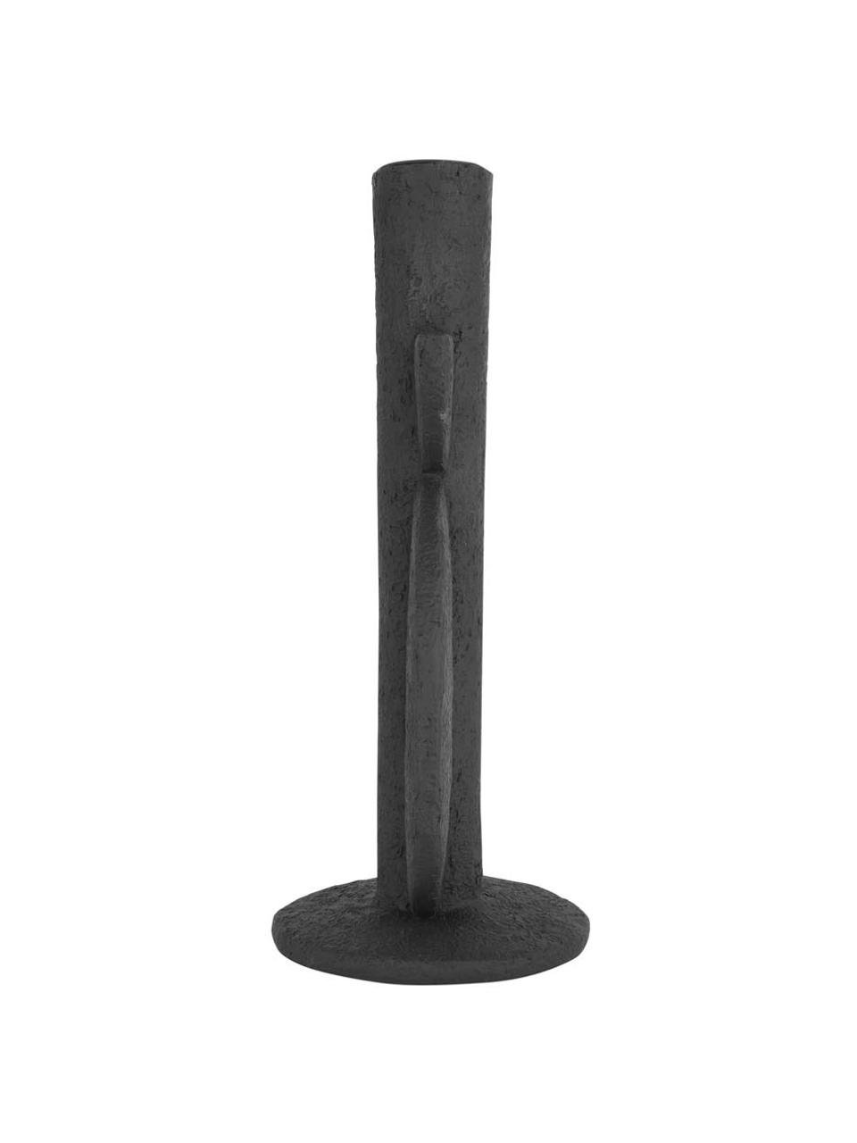 Candelabro Bubble, Poliresina, Negro, An 13 x Al 22 cm