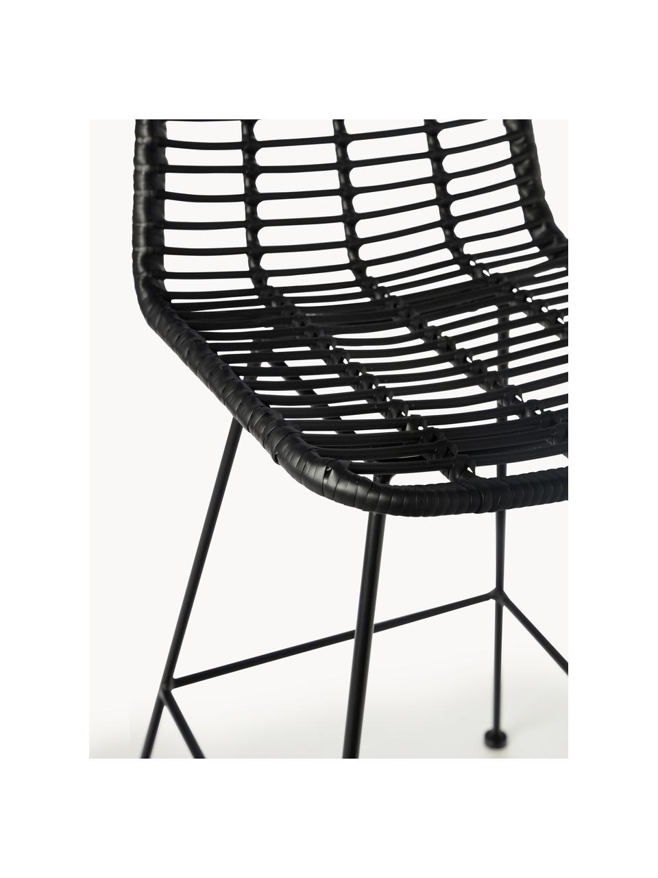 Polyratanová barová stolička Costa, Čierna, Š 56 x V 110 cm